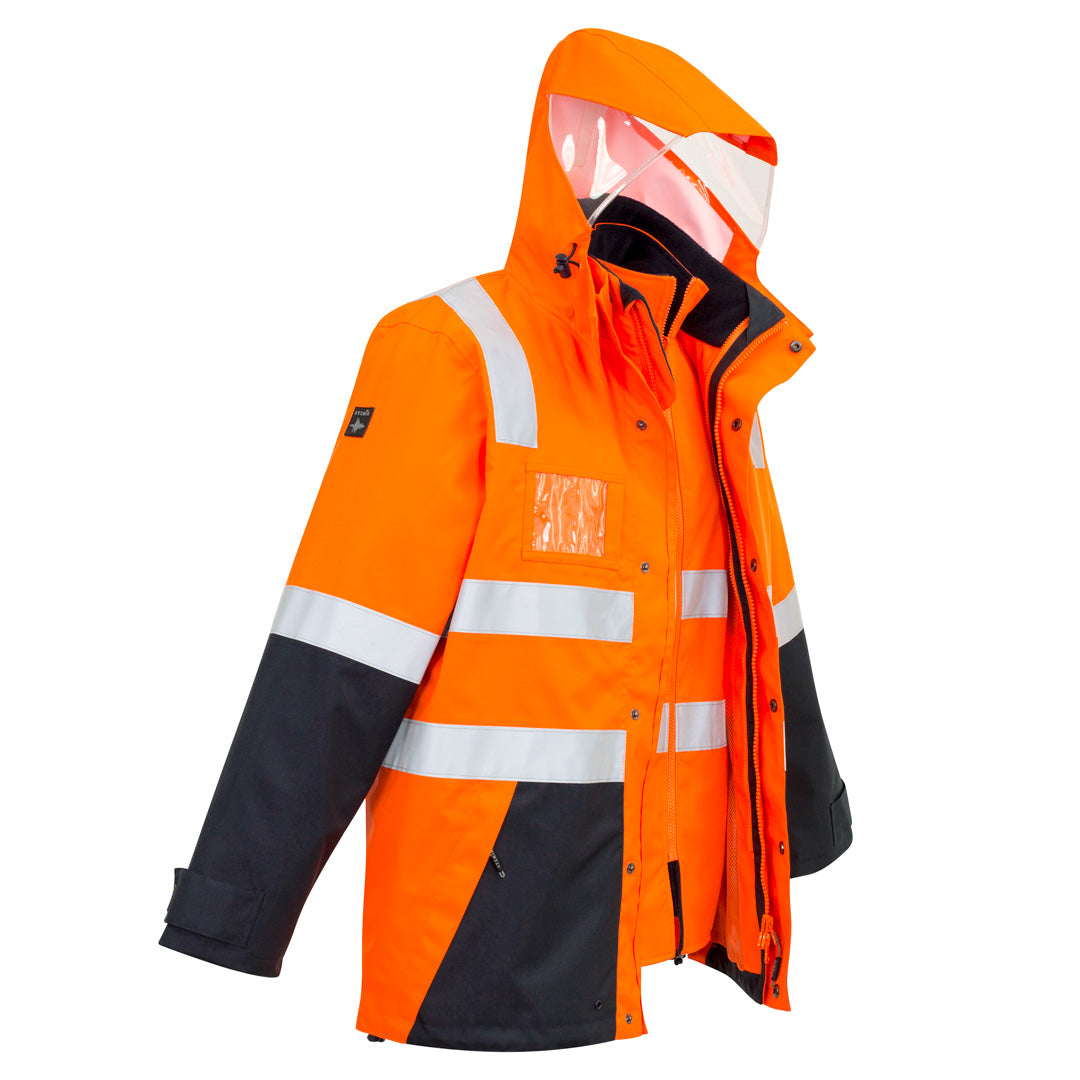 Syzmik The Bevan Jacket | Mens | Hi Vis Taped Orange/Navy Work Safety Protective Gear