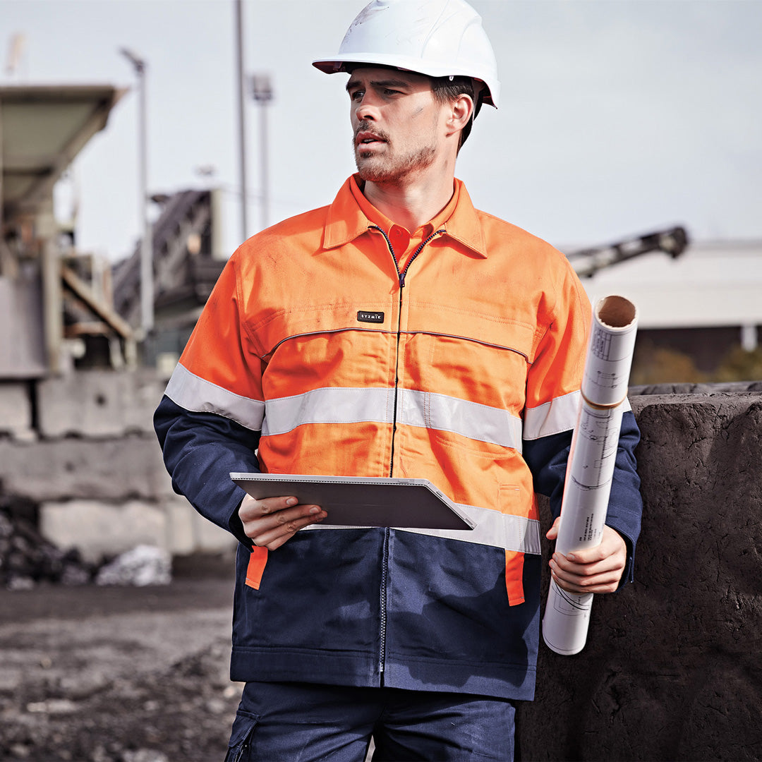 Syzmik The Hi Vis Cotton Drill Jacket | Unisex Work Safety Protective Gear