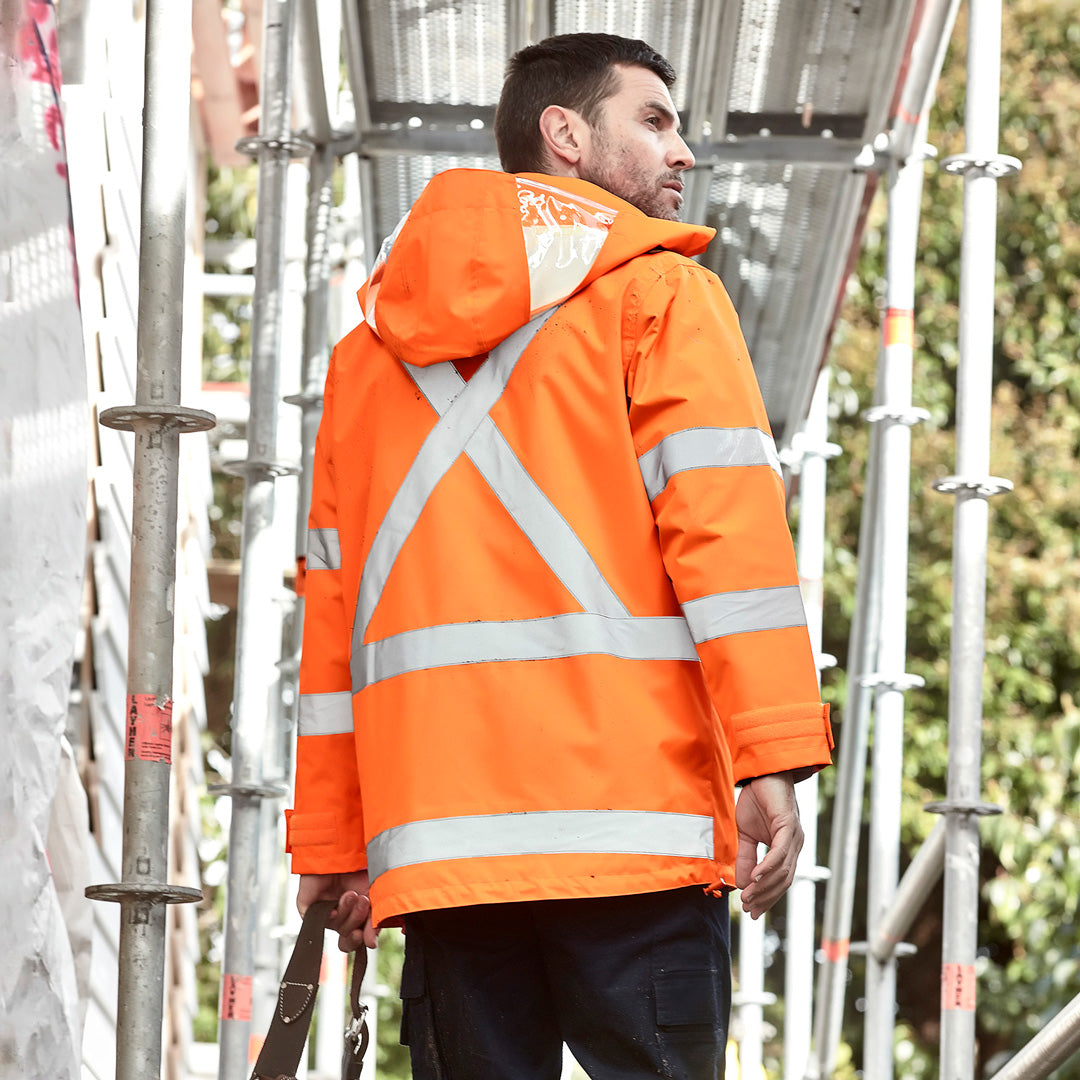 Syzmik The Hi Vis X Back Taped 4 in 1 Jacket | Unisex Work Safety Protective Gear