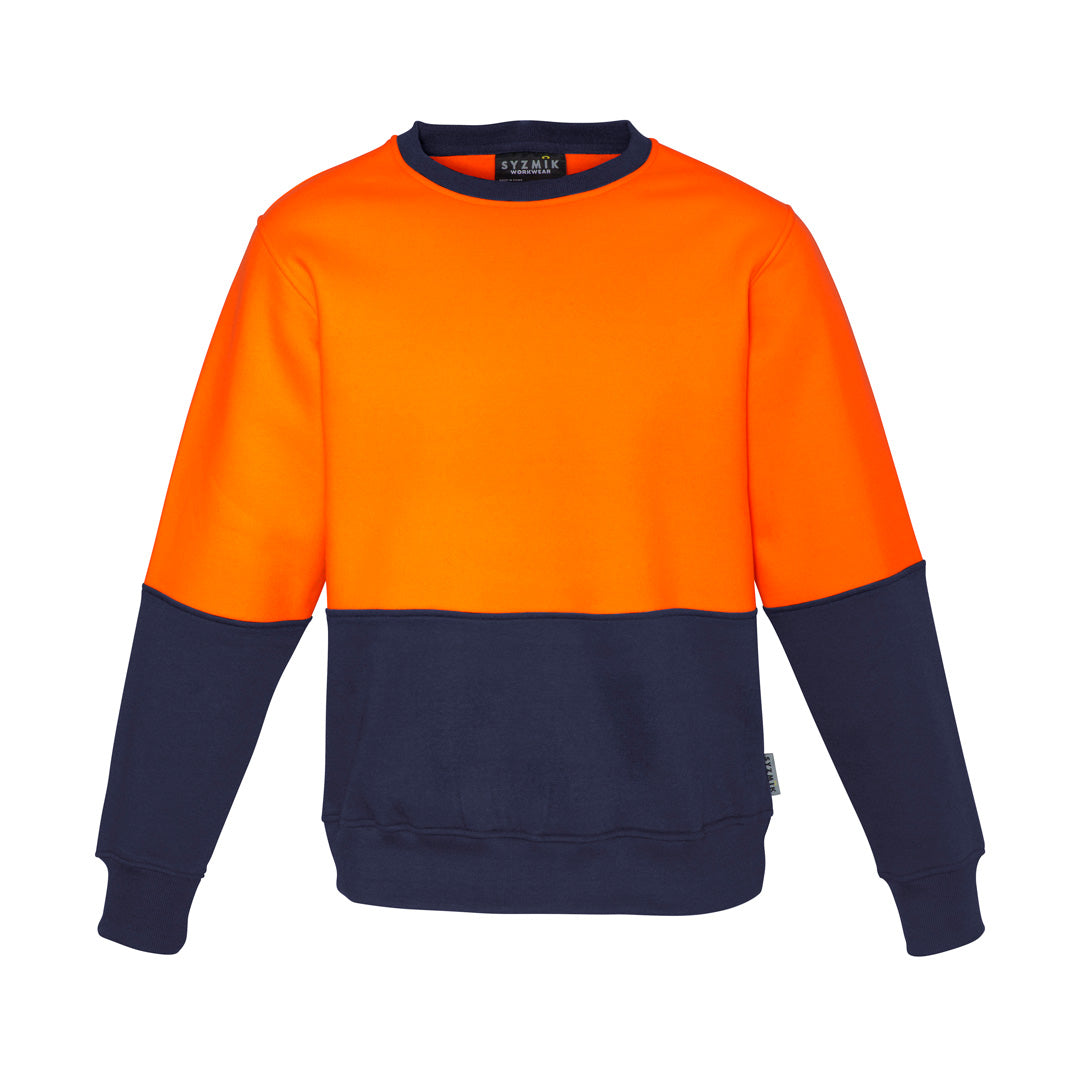 Syzmik The Ross Crew Jumper | Mens Orange/Navy Shirts & Tops
