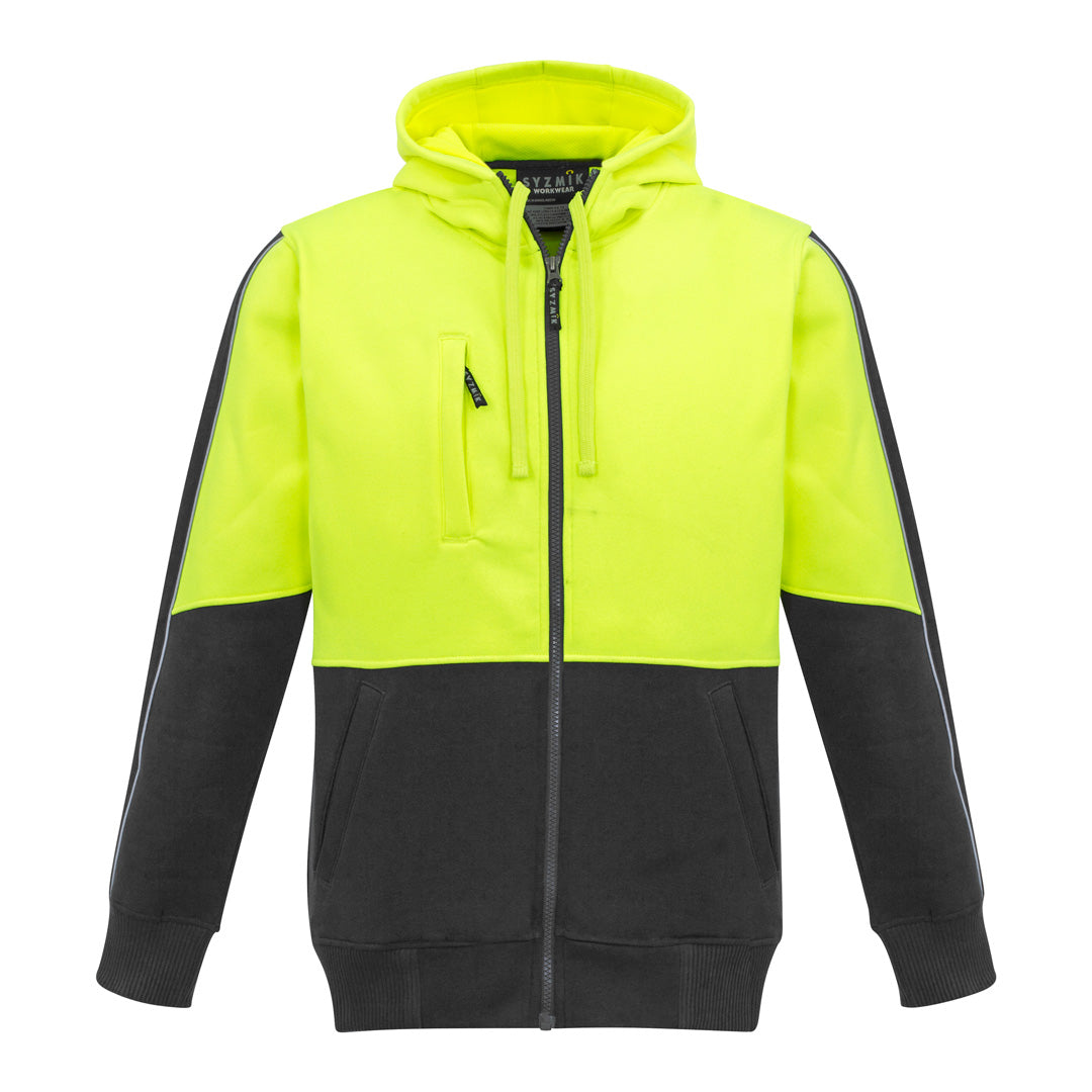 Syzmik The Grant Hoodie | Mens | Zip Through Yellow/Charcoal Outerwear