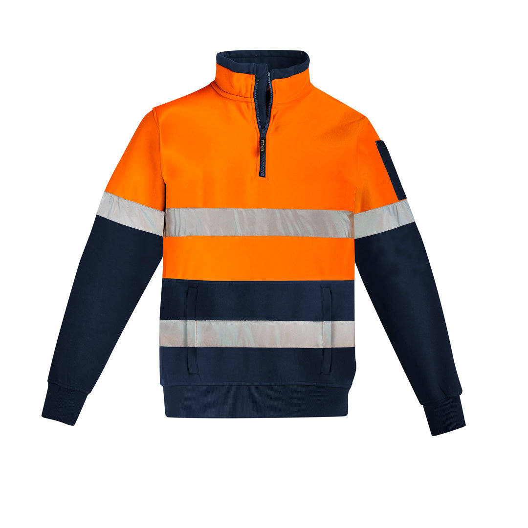 Syzmik The Justin Jumper | Mens | 1/4 Zip Taped Orange/Navy Work Safety Protective Gear