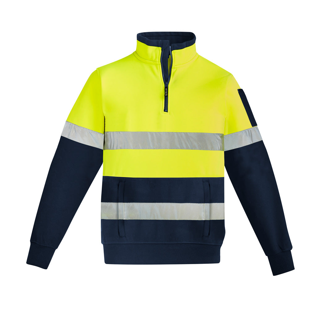 Syzmik The Justin Jumper | Mens | 1/4 Zip Taped Yellow/Navy Work Safety Protective Gear