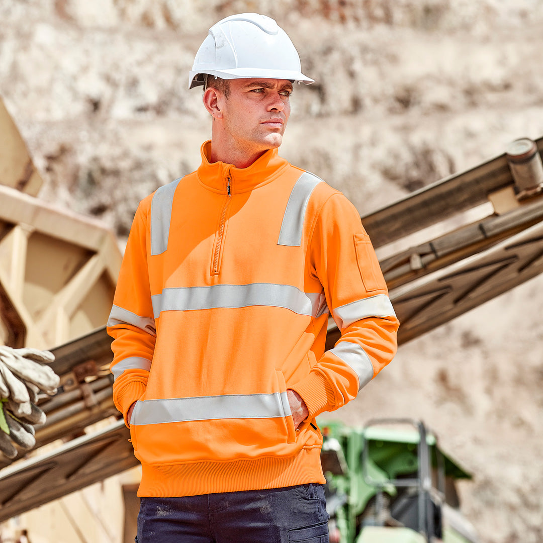 Syzmik The Hi Vis Vic Rail 1/4 Zip Jumper | Unisex Work Safety Protective Gear