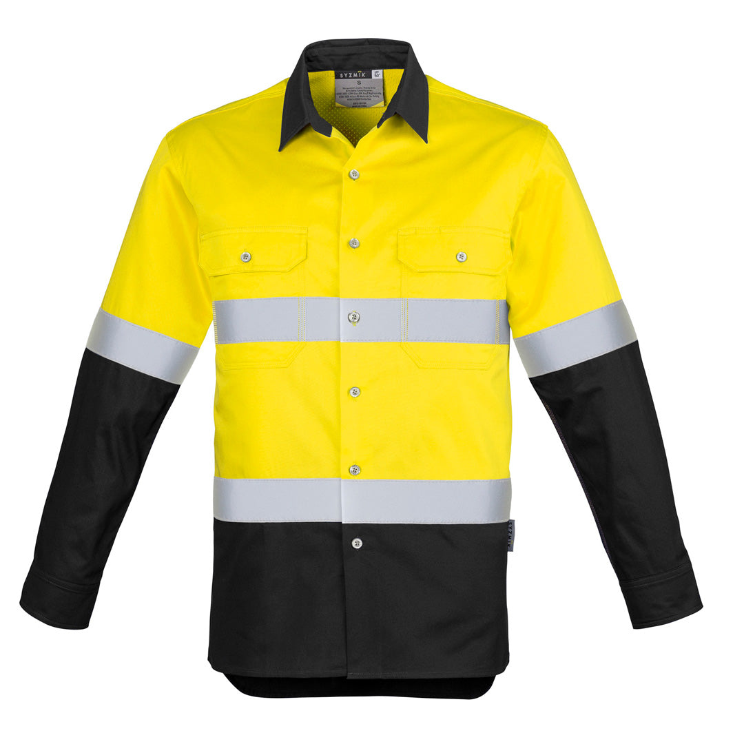 Syzmik The Steve Shirt | Mens | Long Sleeve Yellow/Black Work Safety Protective Gear