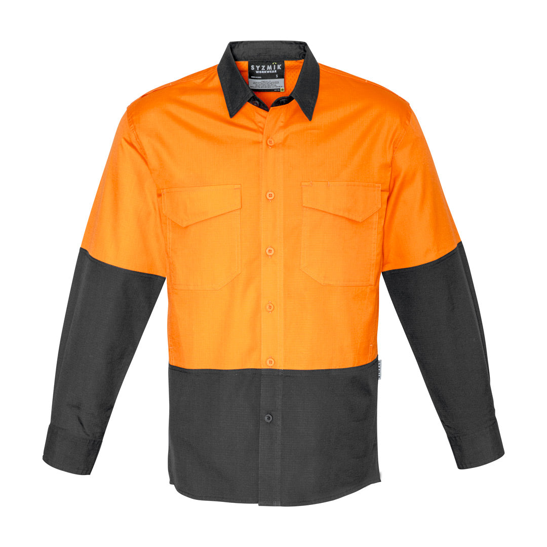 Syzmik The John Shirt | Adults | Short & Long Sleeve Orange/Charcoal Shirts & Tops