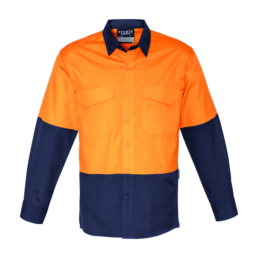 Syzmik The John Shirt | Adults | Short & Long Sleeve Orange/Navy Shirts & Tops