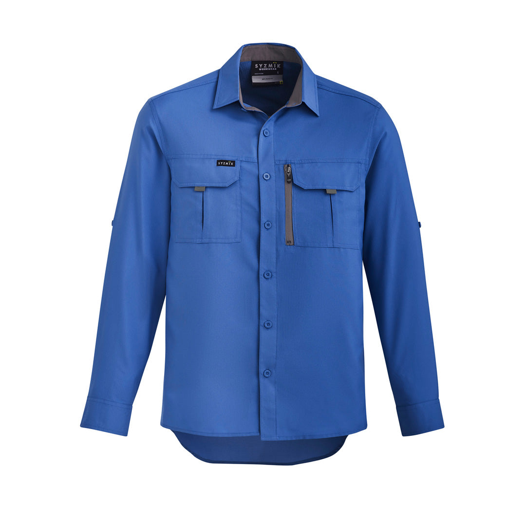 Syzmik The Outdoor Shirt | Unisex | Long Sleeve Blue Shirts & Tops