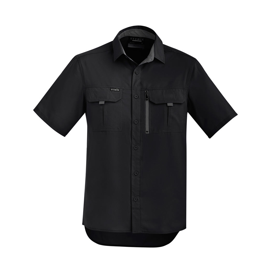 Syzmik The Outdoor Shirt | Unisex | Short Sleeve Black Shirts & Tops