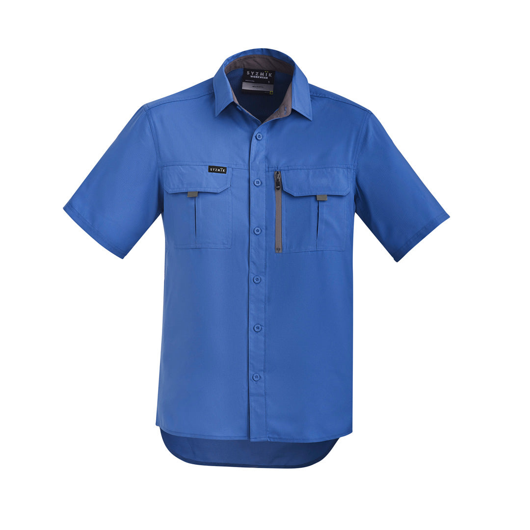Syzmik The Outdoor Shirt | Unisex | Short Sleeve Blue Shirts & Tops
