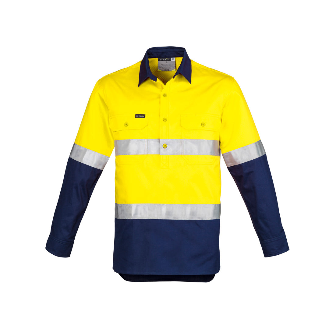 Syzmik The Joe Shirt | Adults | Long Sleeve Yellow/Navy Work Safety Protective Gear
