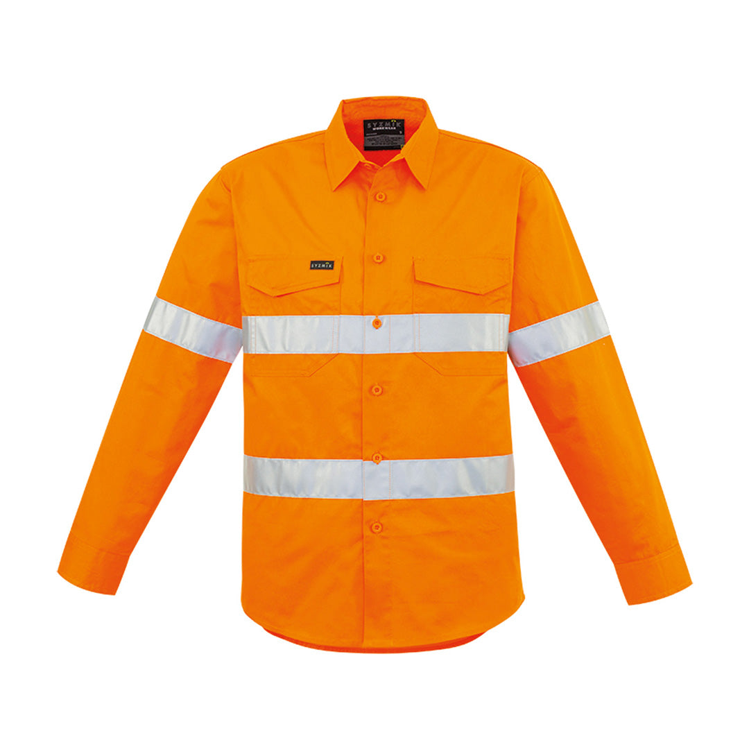 Syzmik The Hi Vis Hoop Tape Shirt | Adults | Long Sleeve Orange Work Safety Protective Gear