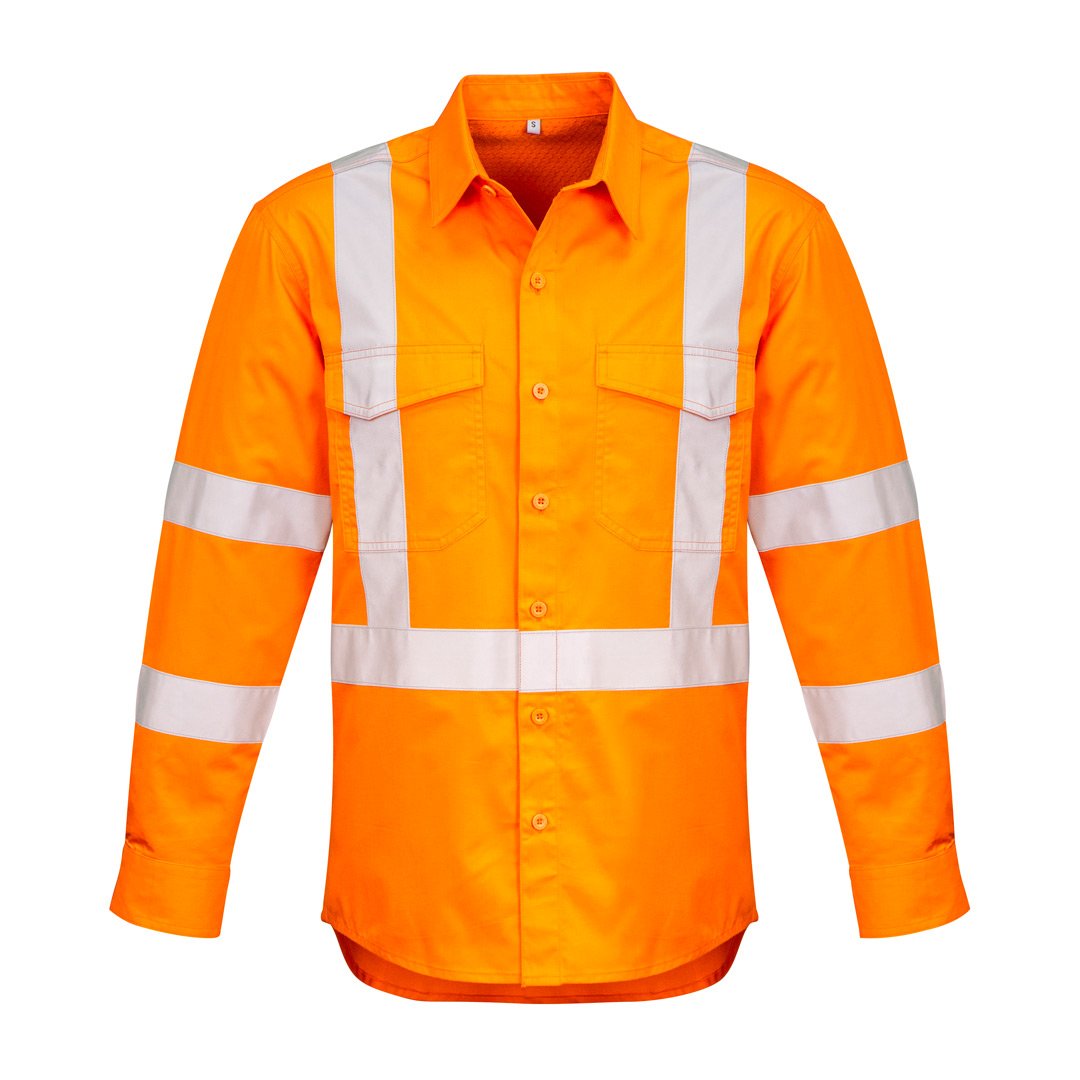Syzmik The Rob Shirt | Mens | Long Sleeve Orange Work Safety Protective Gear