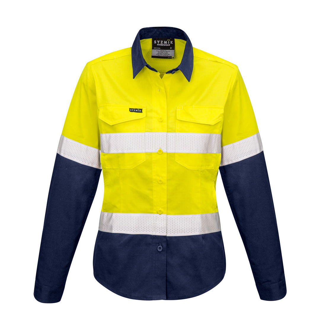 Syzmik The Kath Shirt | Ladies | Long Sleeve Yellow/Navy Work Safety Protective Gear