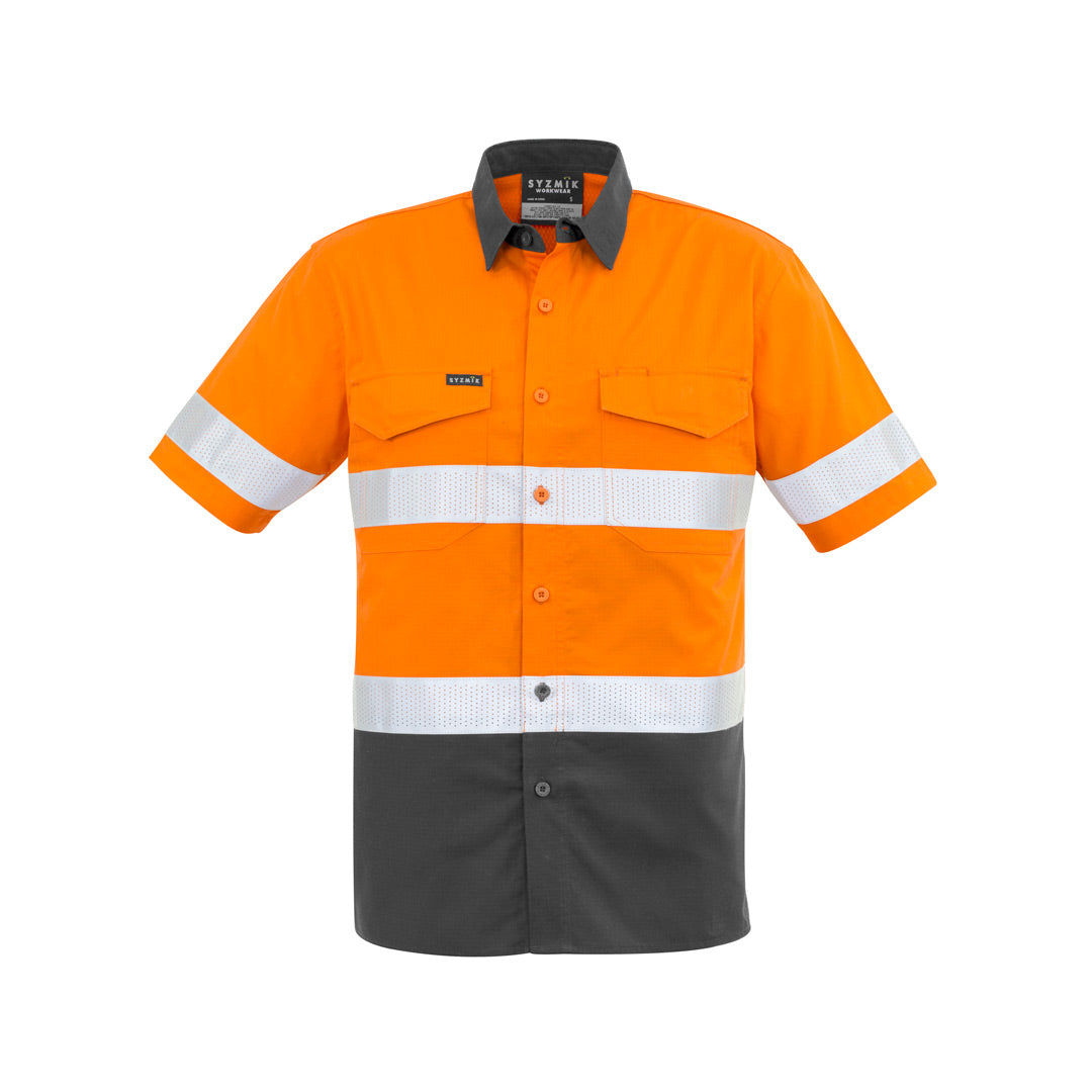 Syzmik The Mike Shirt | Adults | Short & Long Sleeve Orange/Charcoal Work Safety Protective Gear