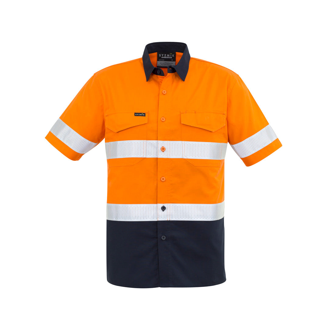 Syzmik The Mike Shirt | Adults | Short & Long Sleeve Orange/Navy Work Safety Protective Gear