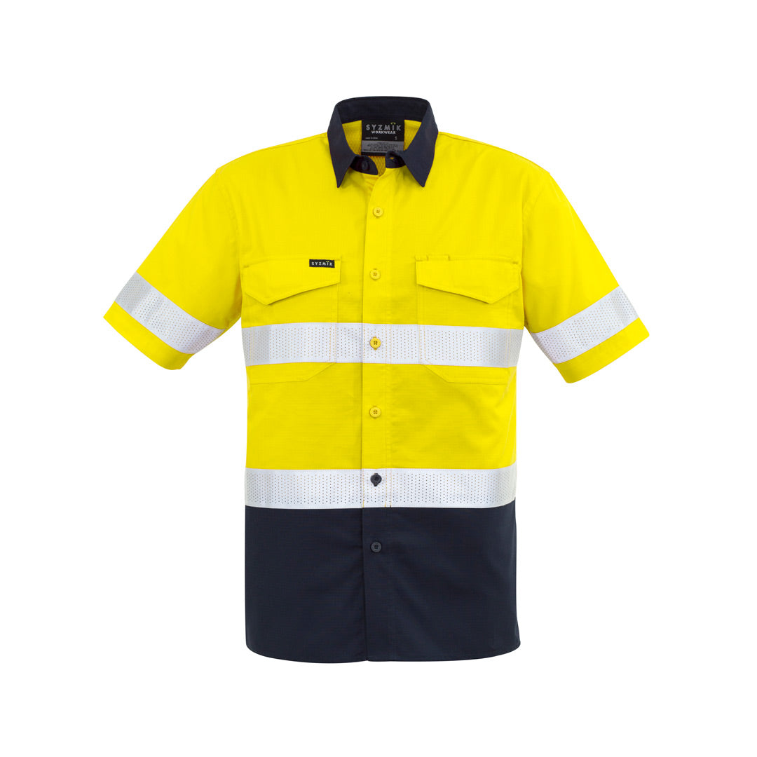 Syzmik The Mike Shirt | Adults | Short & Long Sleeve Yellow/Navy Work Safety Protective Gear