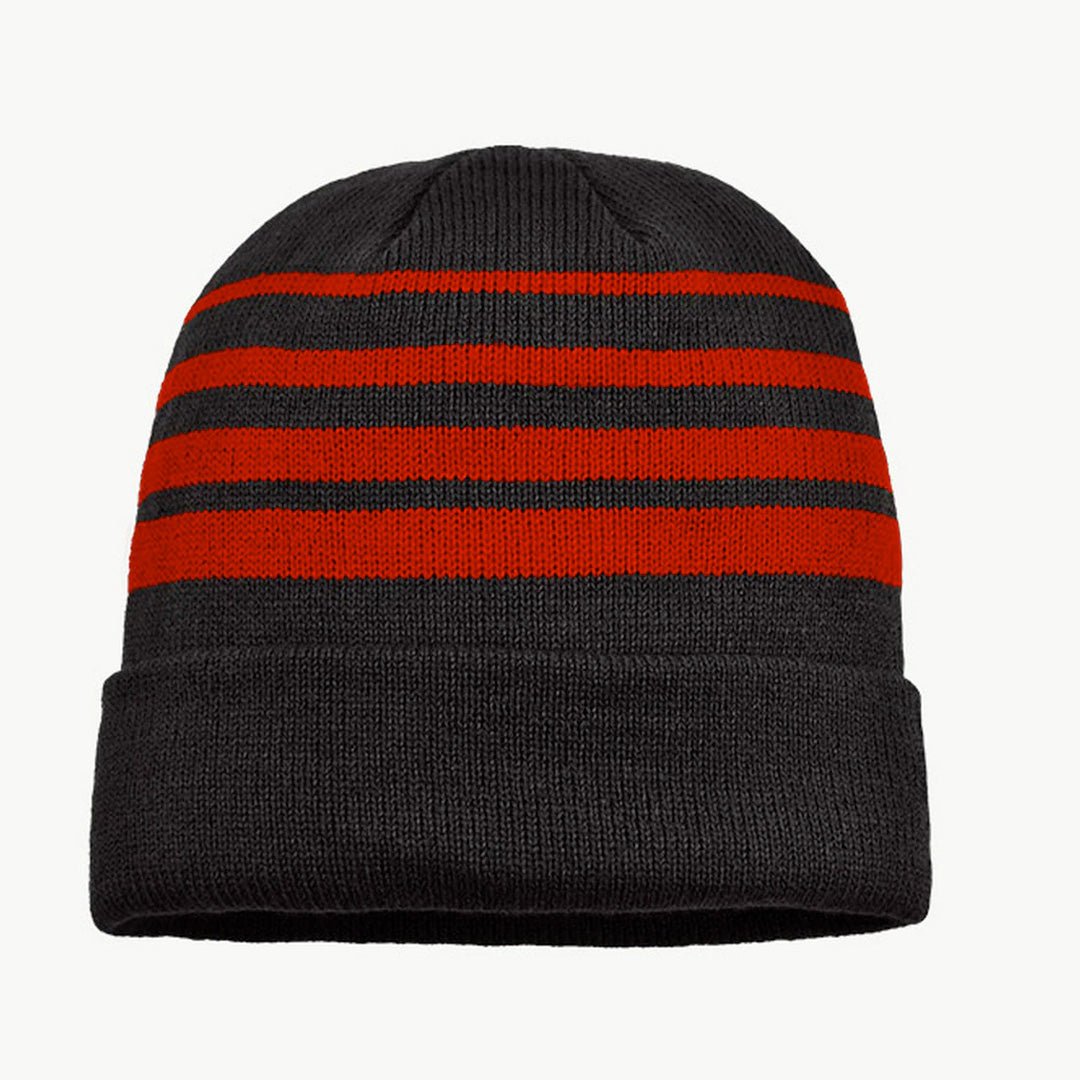 Grace Collection The Multi Stripe Beanie | Unisex Black/Red Hats