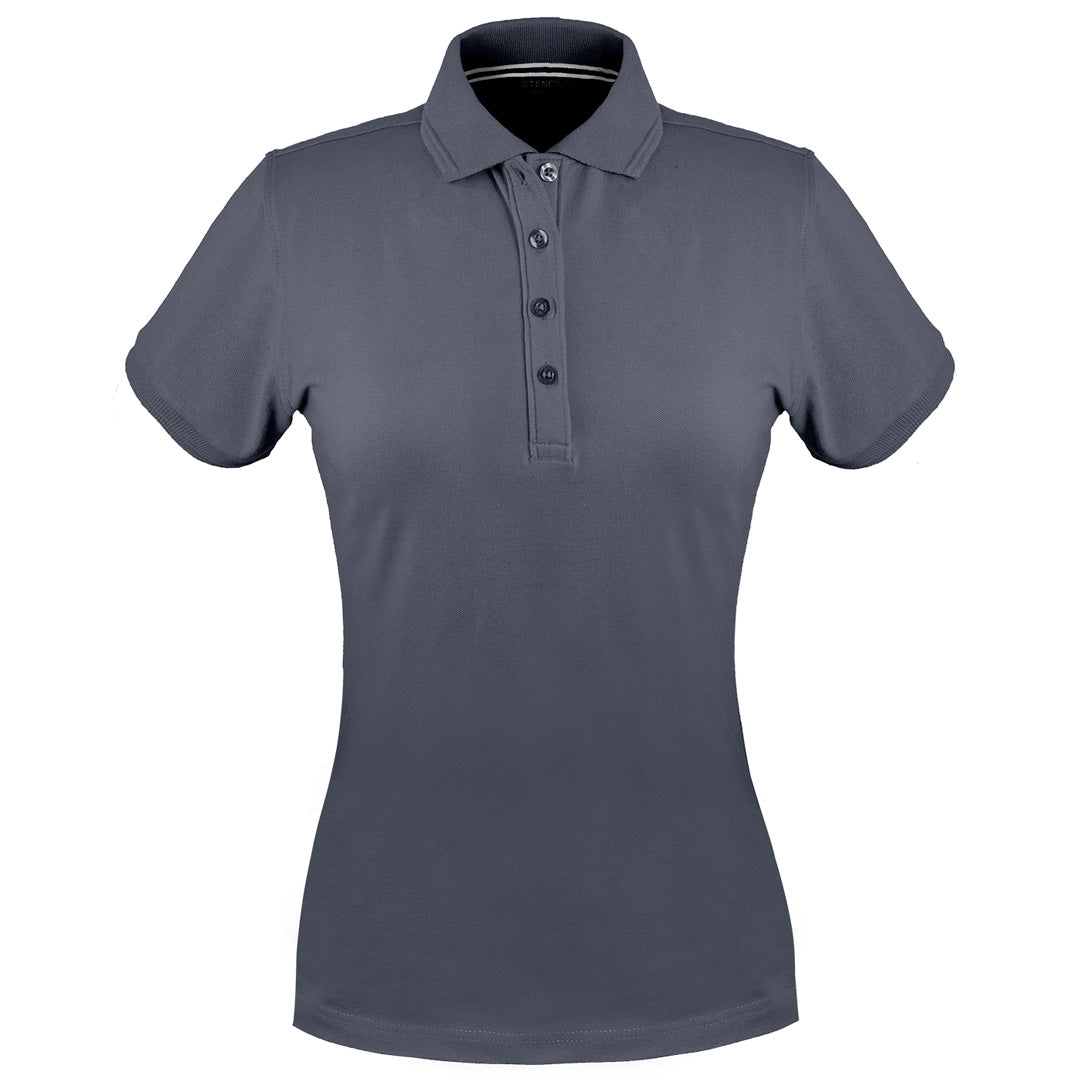 Stencil The Oceanic Polo | Ladies | Short Sleeve Charcoal Shirts & Tops