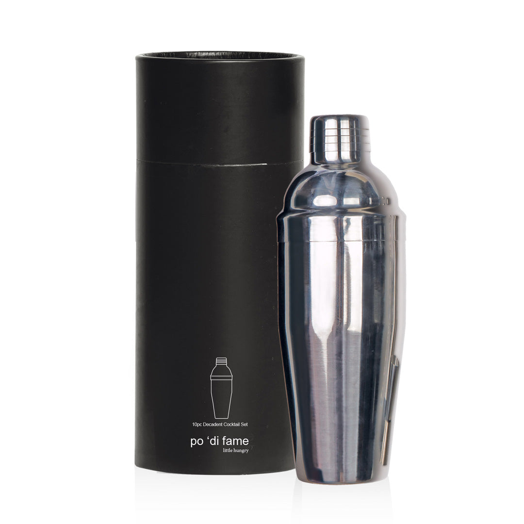 Po 'Di Fame The Cocktail Set | 10 Piece Silver Cocktail Shakers