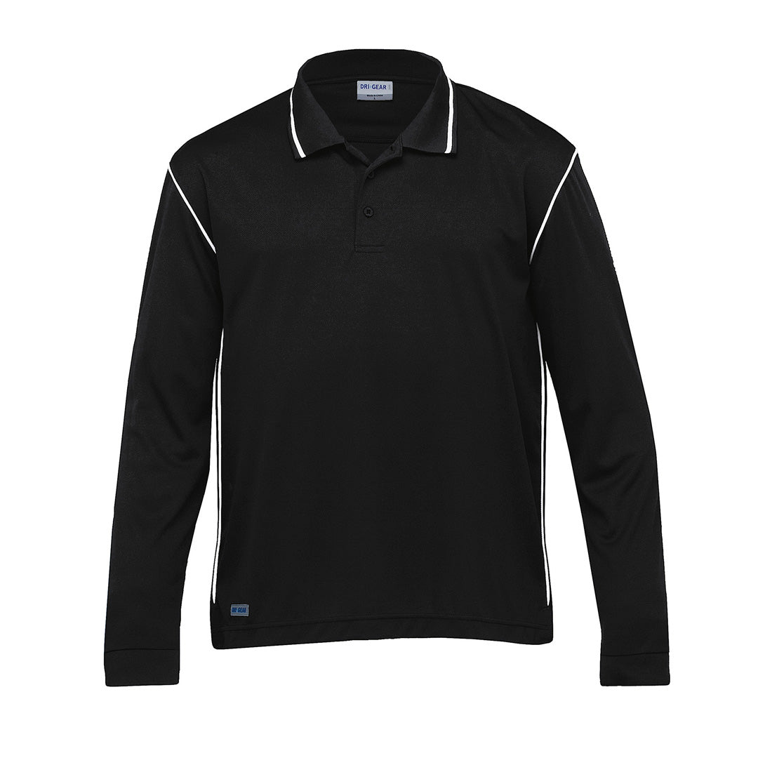 Gear for Life The Dri Gear Hype Polo | Long Sleeve | Adults Black/White Shirts & Tops