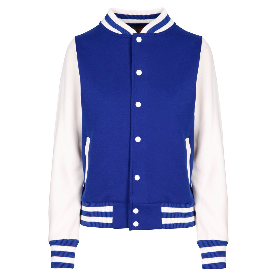 Ramo The Varsity Jacket | Ladies Royal/White Coats & Jackets