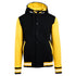 Ramo The Hooded Varsity Jacket | Ladies Black/Gold Coats & Jackets