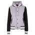 Ramo The Hooded Varsity Jacket | Ladies Grey Marle/Black Coats & Jackets