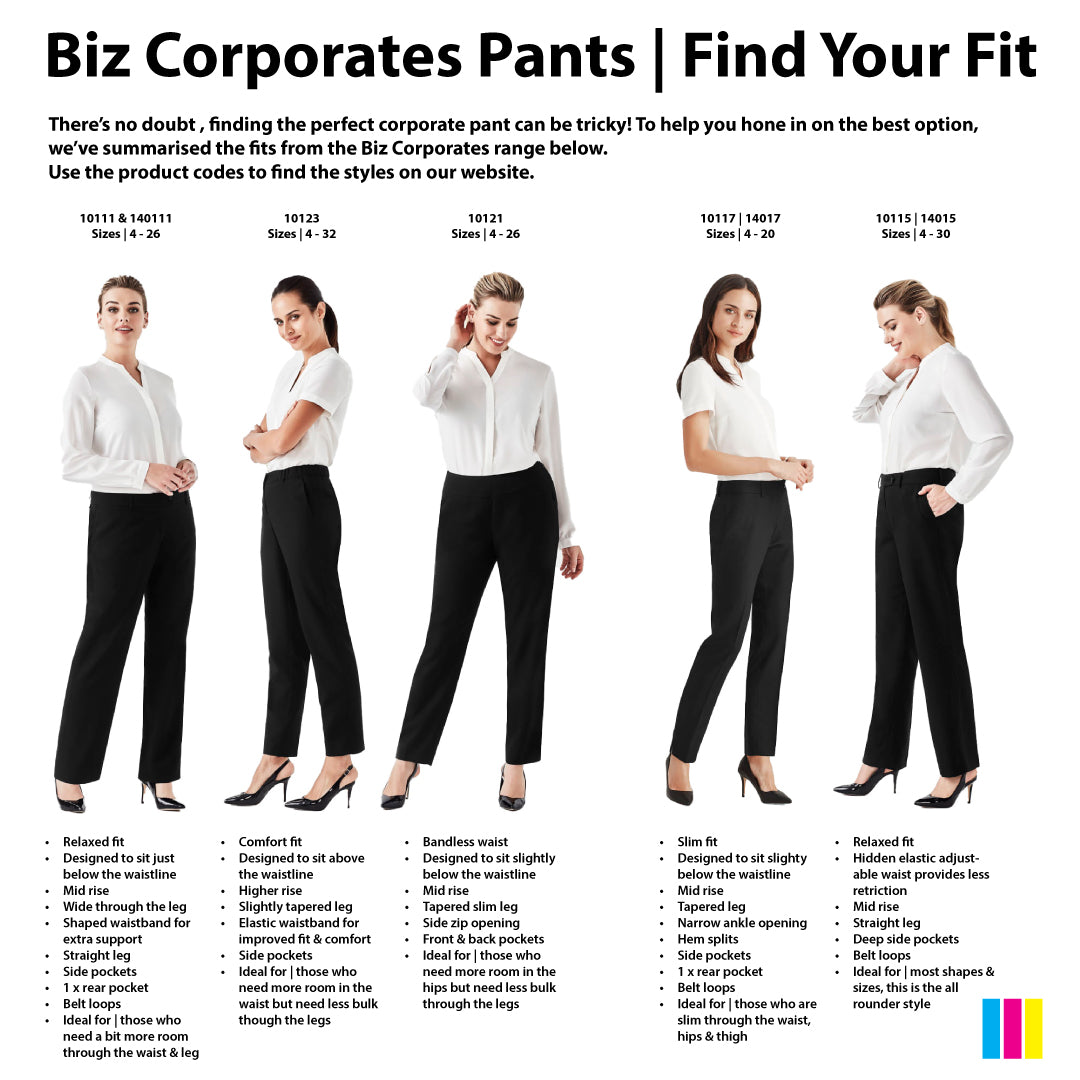 Biz Corporates The Cool Stretch Bandless Slim Pant | Ladies Clearance Pants