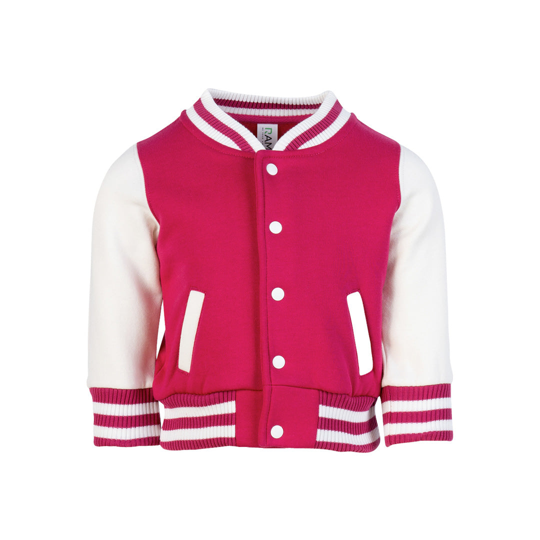 Ramo The Varsity Jacket | Toddlers Hot Pink/White Coats & Jackets