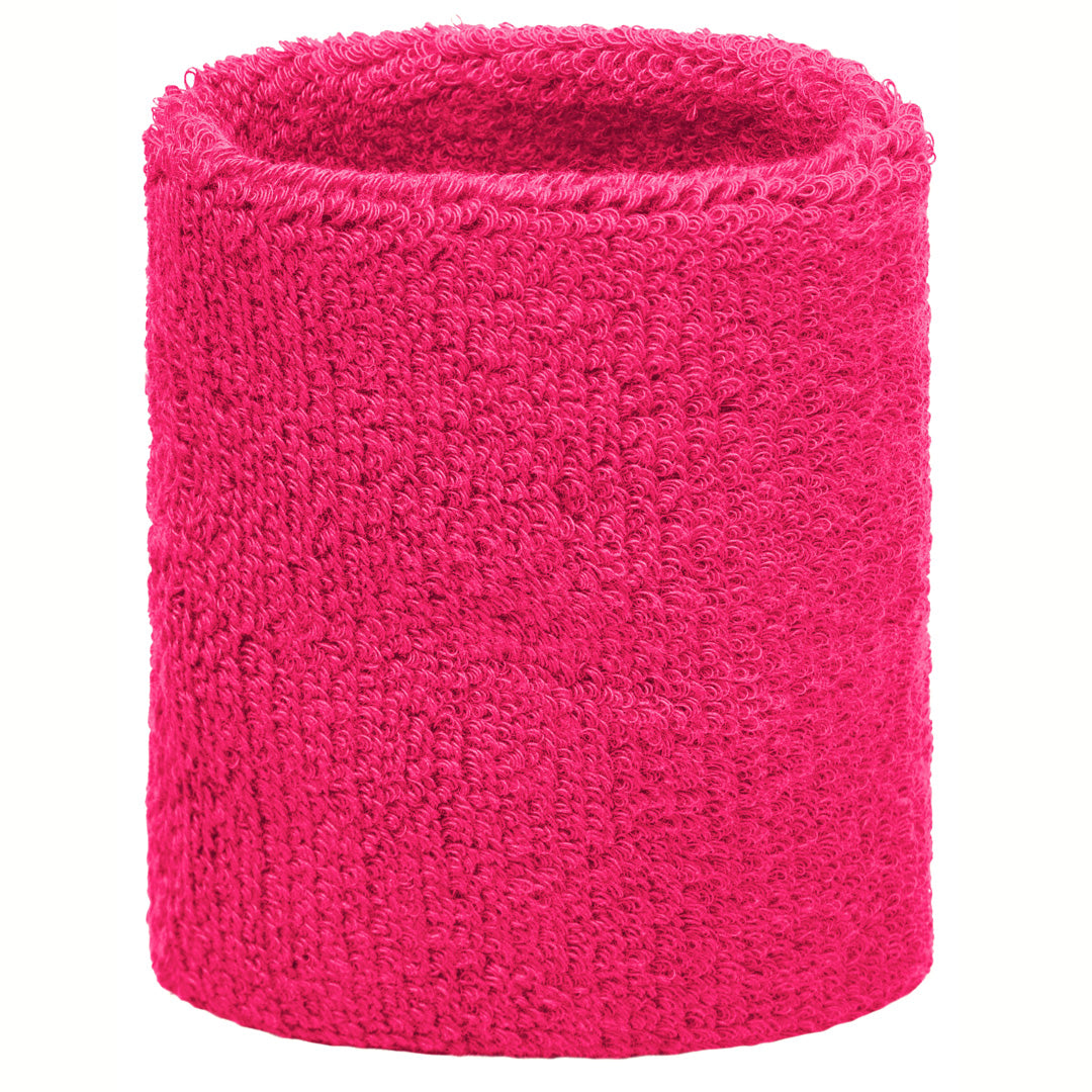 Myrtle Beach The Terry Wristband | Regular | Unisex | 2 Pack Hot Pink Wristbands