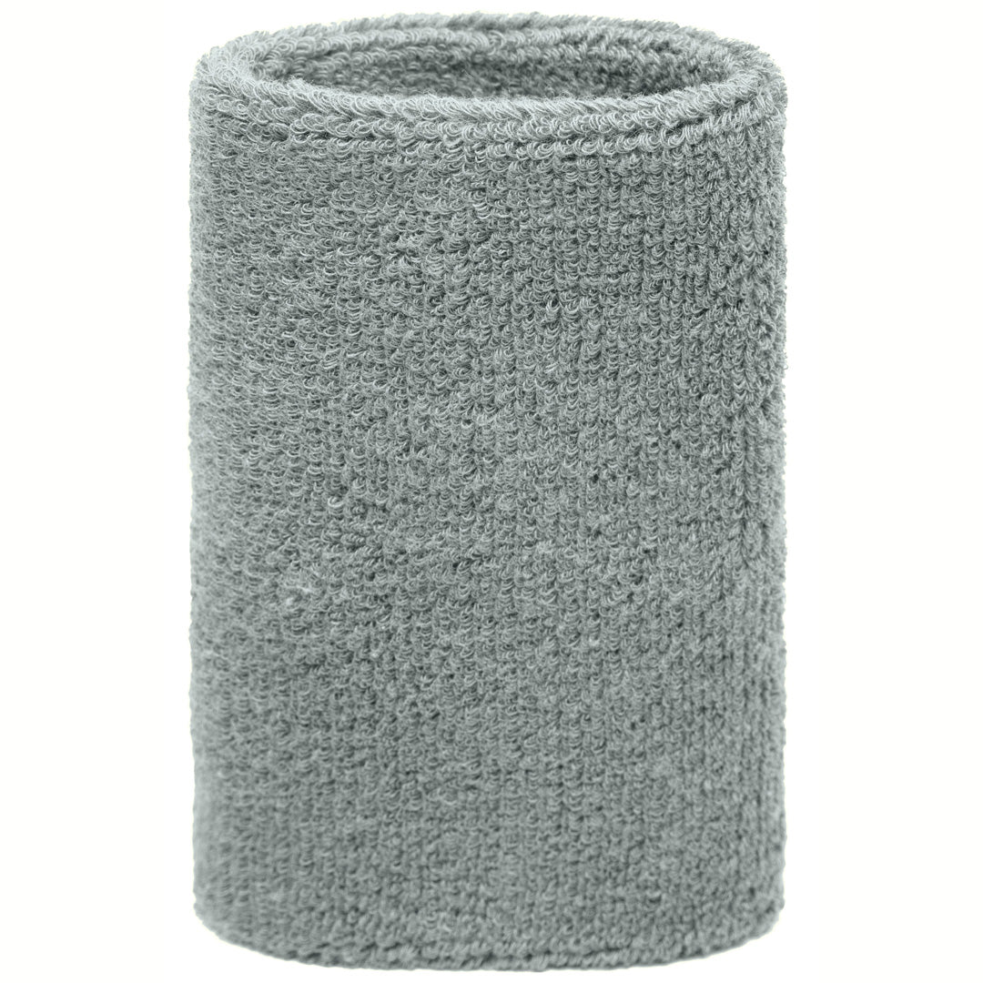 Myrtle Beach The Terry Wristband | Wide | Unisex | 2 Pack Light Grey Wristbands