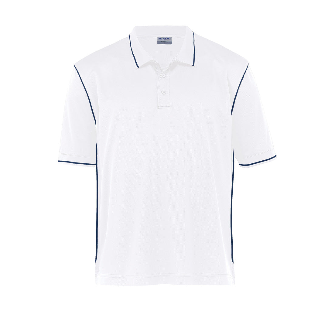 Gear for Life The Dri Gear Hype Polo | Mens White/Navy Shirts & Tops