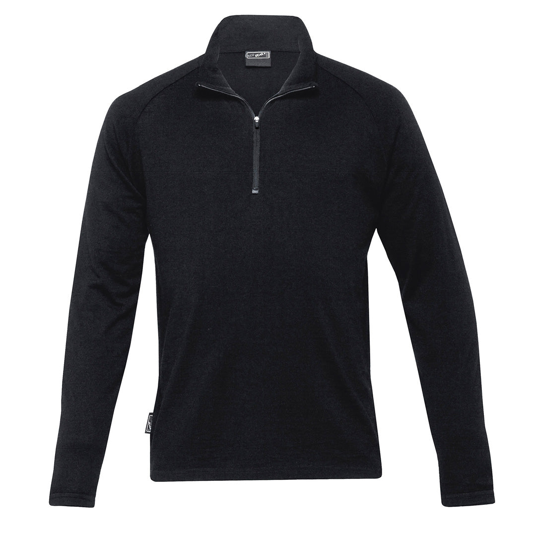 Gear for Life The Merino Zip Pullover | Mens Black Shirts & Tops