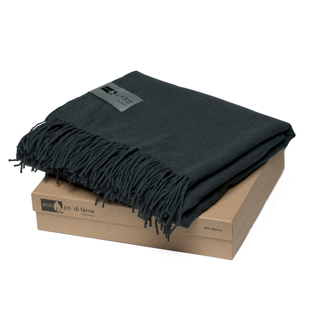 Po 'Di Fame The Mt Lodge Australian Merino Wool Blanket Charcoal Brand Builders