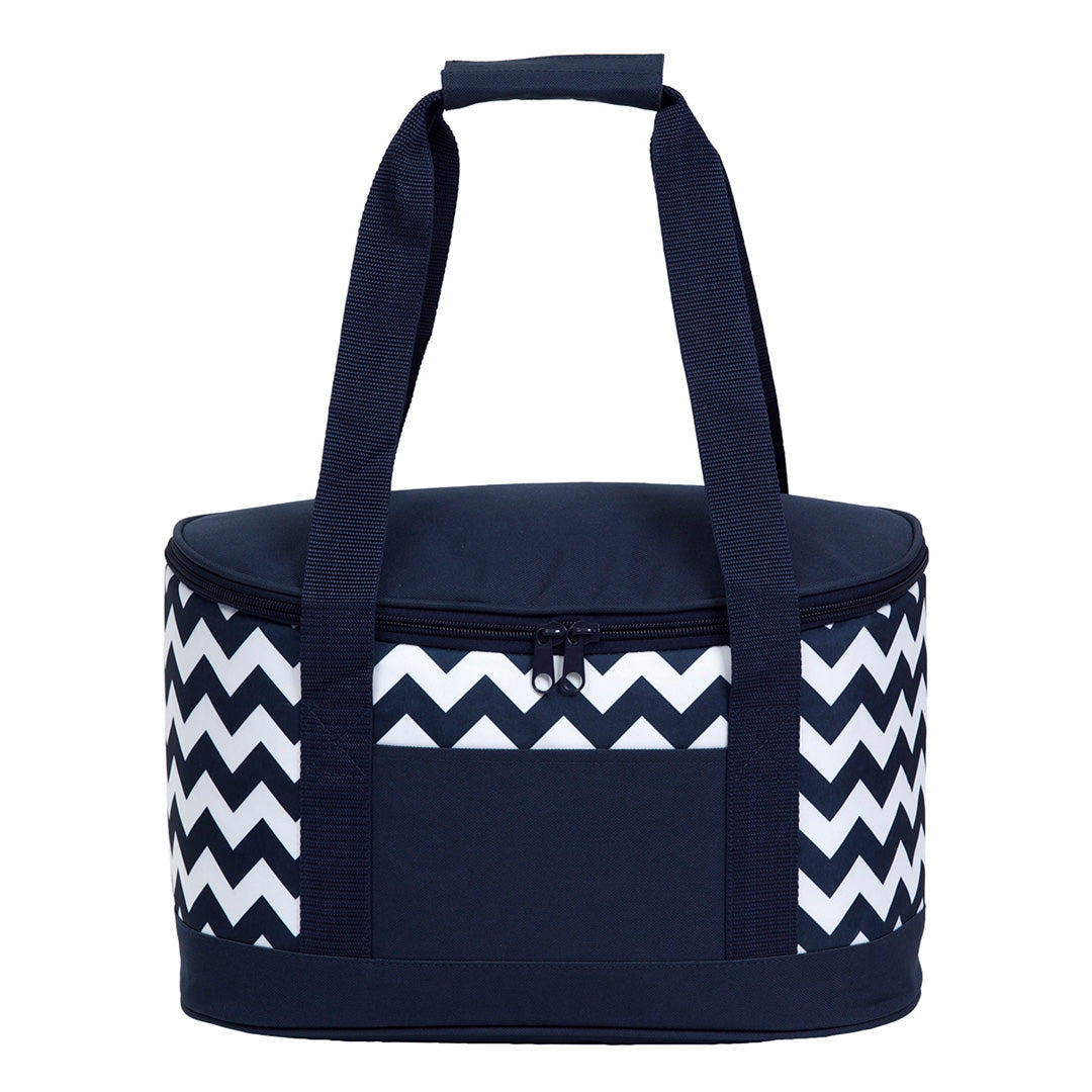 Po 'Di Fame The Oasis Chevron Cooler Bag Navy/White Insulated Bags
