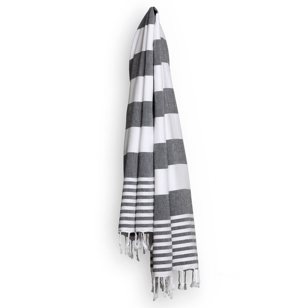 Po 'Di Fame The Patara Turkish Towel Black/White Brand Builders