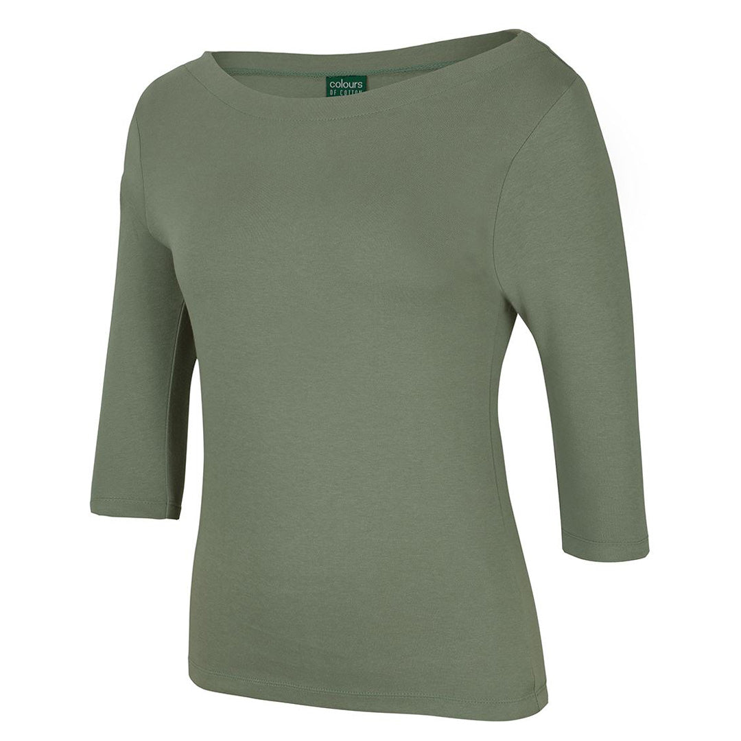 Jbs Wear The Boat Neck Tee | 3/4 Sleeve | Ladies Sage Shirts & Tops