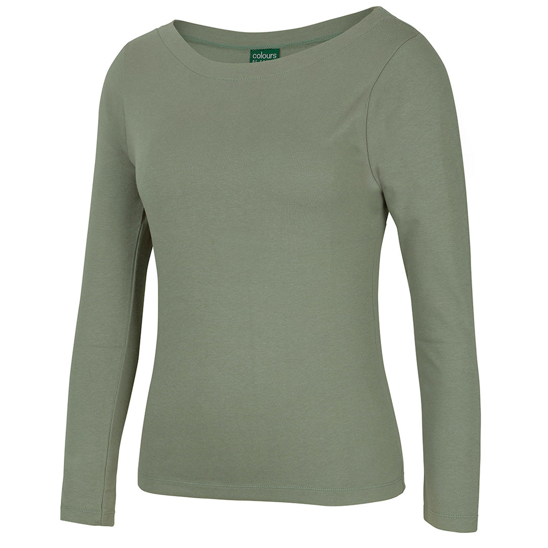 Jbs Wear The Boat Neck Tee | Long Sleeve | Ladies Sage Shirts & Tops