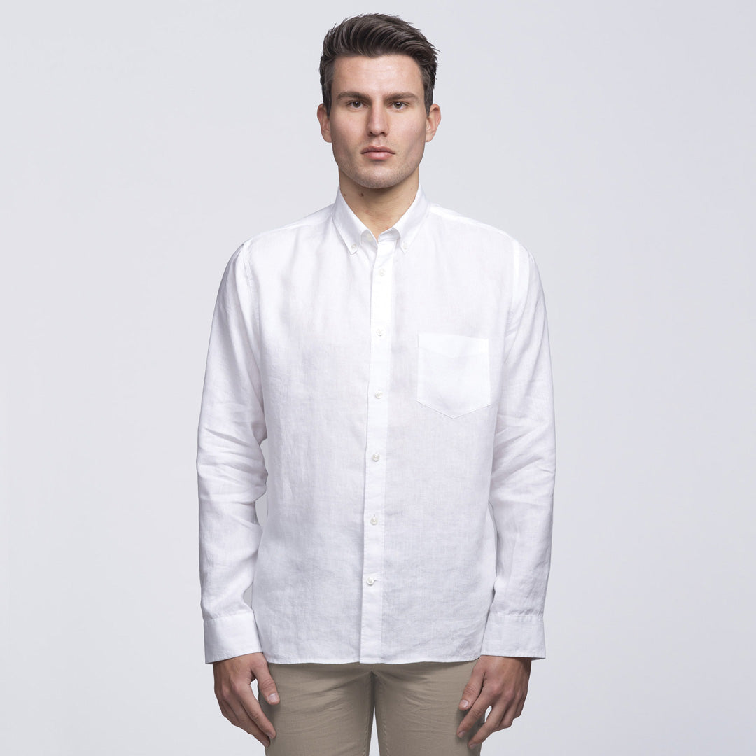 Smpli The Linen Shirt | Men | Long Sleeve White Shirts & Tops
