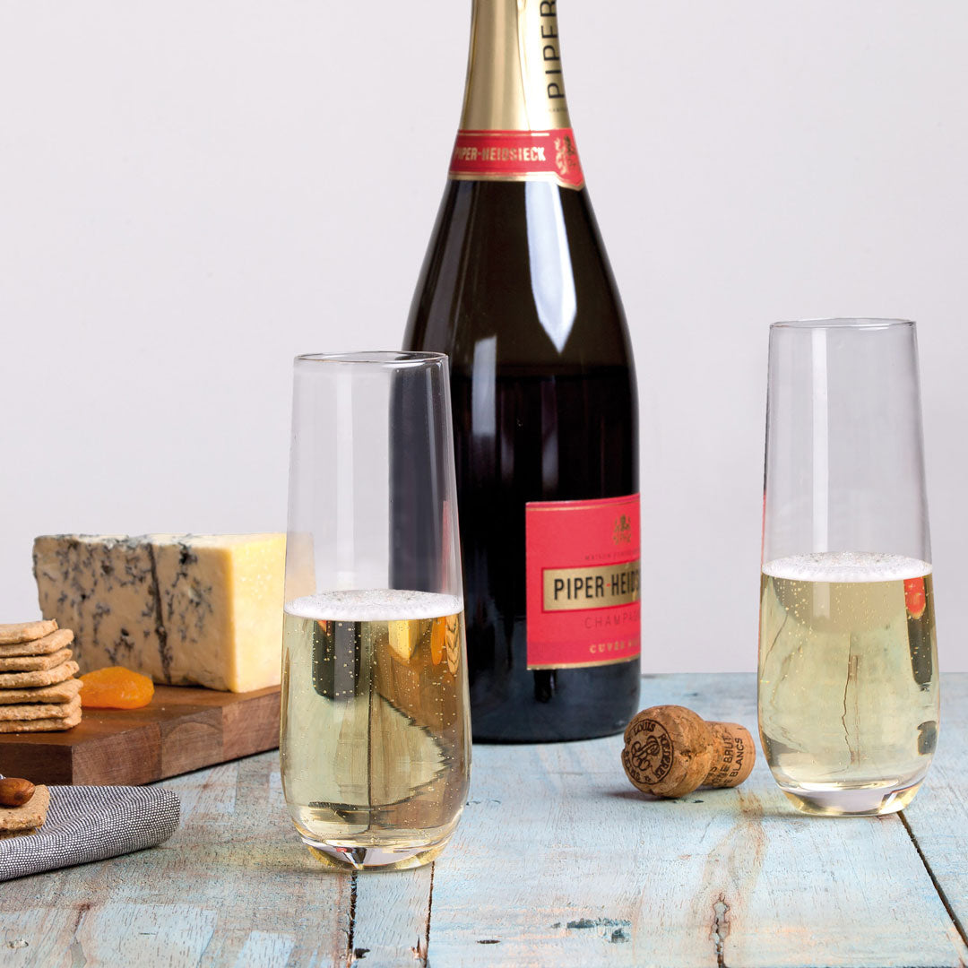 Po 'Di Fame The Stemless Champagne Flute Set Stemware