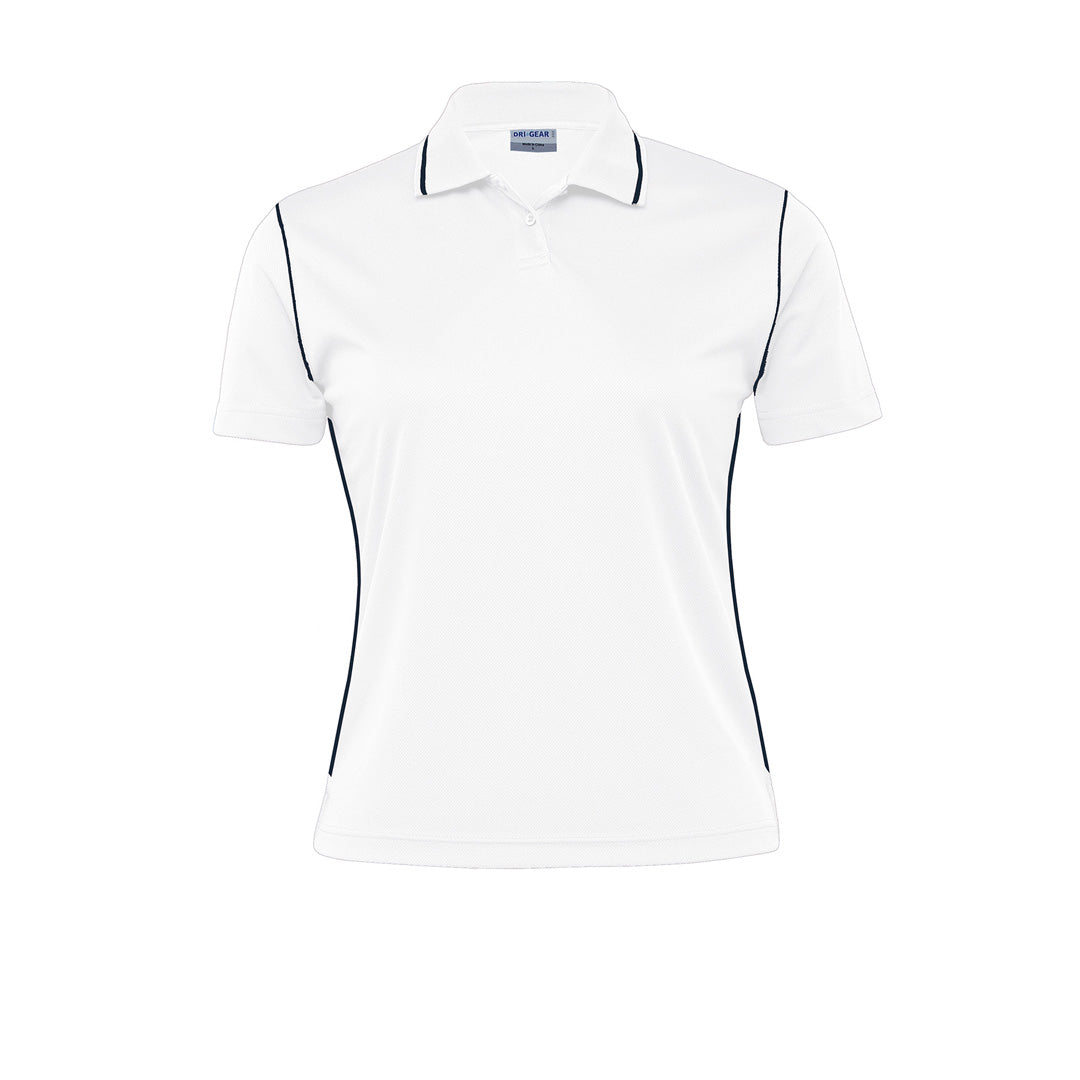 Gear for Life The Dri Gear Hype Polo | Ladies White/Navy Shirts & Tops