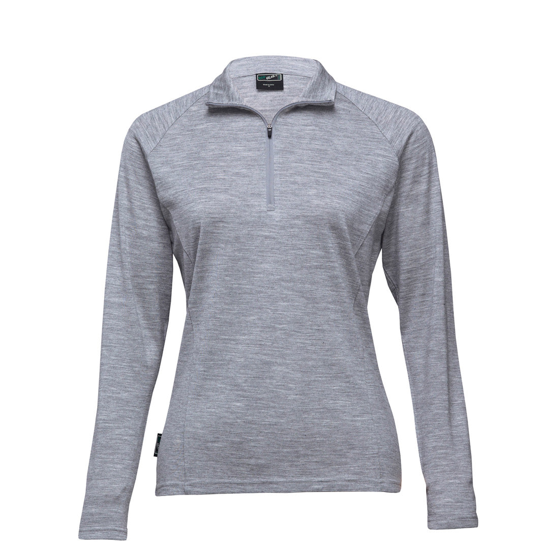 Gear for Life The Merino Zip Pullover | Ladies Grey Marle Shirts & Tops